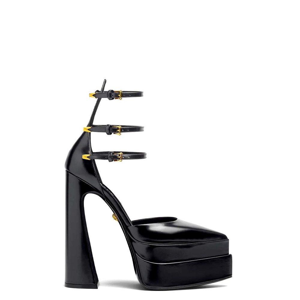 Nero-Oro Versace Platform Shoes - Picture 14 of 16